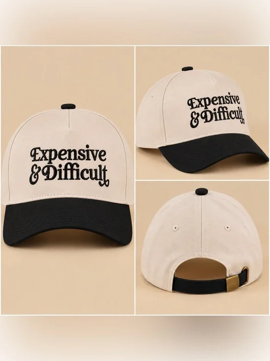 Zenana Expensive & Difficult Novelty Baseball Hat Black NEW