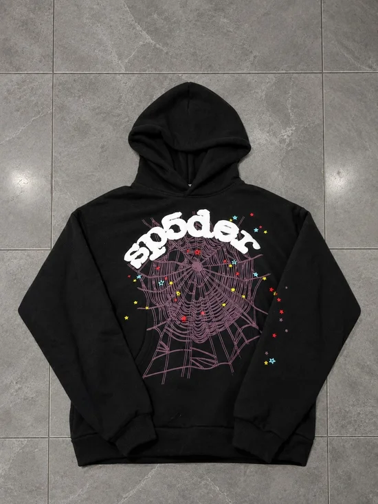 Black Sp5der Hoodie with White Logo