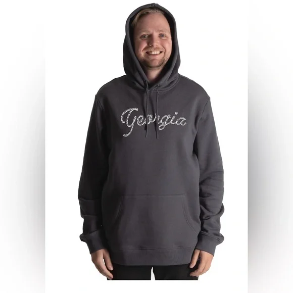 NWT Home Free‎ Georgia Script Hoodie Charcoal Gray Men’s Medium Relaxed Fit