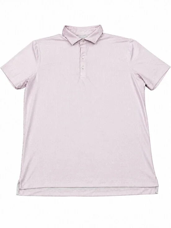 Johnnie-O Performance Polo Men’s Large Pink Geometric Golf UPF 50 Stretch