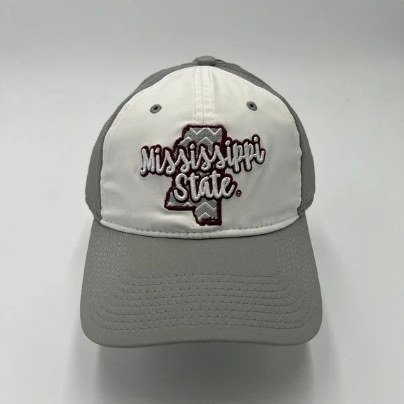 The Game Mississippi State Bulldogs Gray White Perforated Adjustable Hat‎ OSFM