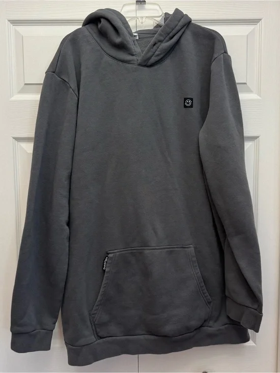 Dutch Bros Dark Charcoal Hooded Pullover Sweatshirt