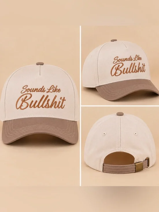 ZENANA SOUNDS LIKE BULLSH*T TWO TONE CANVAS COTTON HAT NOVELTY