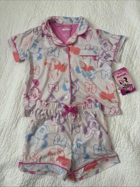 NWT Disney Jr Minnie Mouse 2pc pajama set