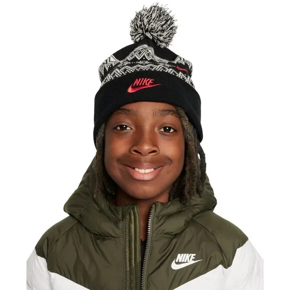 Nike Peak Pom Beanie Black One Size Unvr