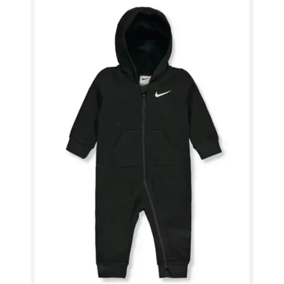 Nike Black Hooded Romper Baby Coverall Newborn