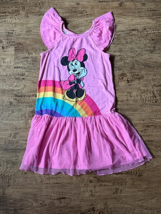 Minnie Mouse Pink Rainbow Tulle Kids Nightgown size 7/8