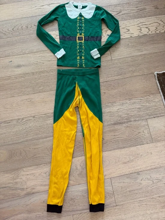Hanna Andersson Organic Cotton Elf Holiday Christmas Pajama Set Size 12