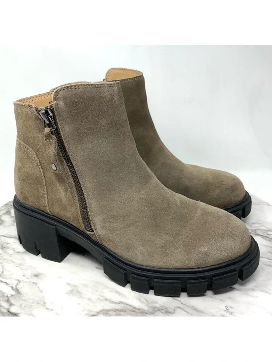 Adam Tucker Shadow Taupe Suede Chunky Lug Sole Boots 6.5 Edgy Minimalist Sporty