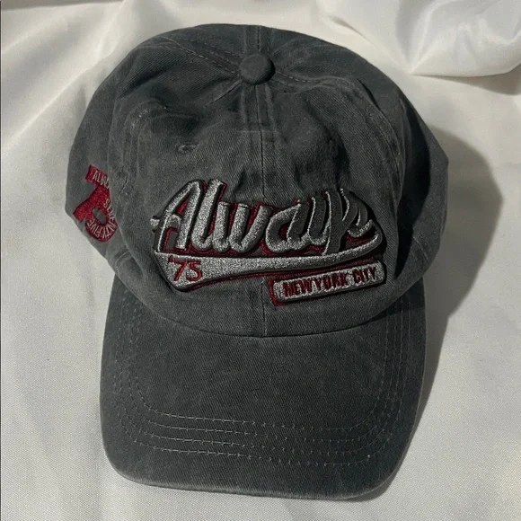 Gray and Red Embroidered Cap‎