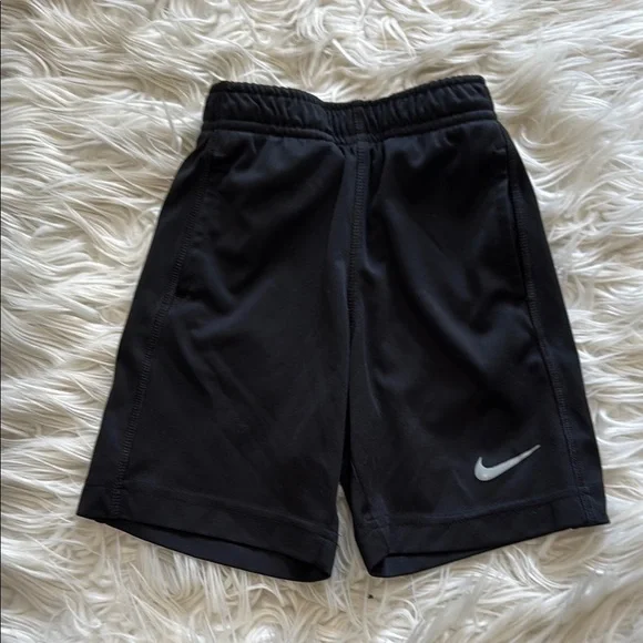 Boys' Nike Black Shorts with Silver Logo