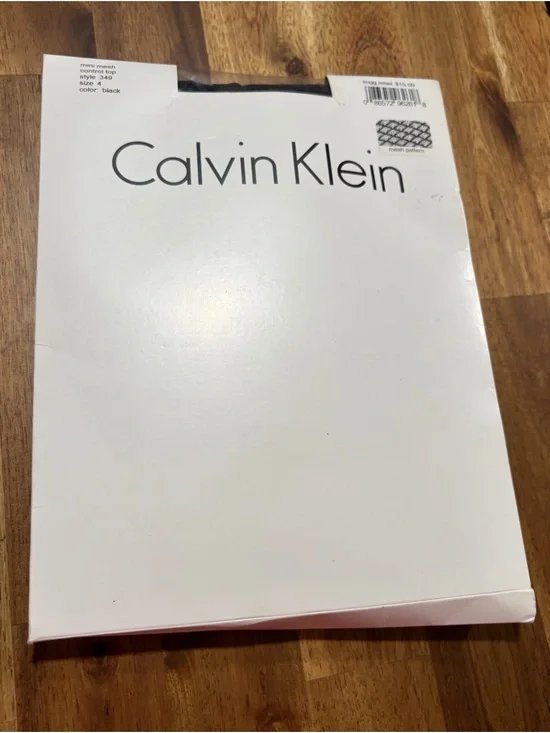 Calvin Klein Black Mini Mesh Pattern Controp Top Pantyhose