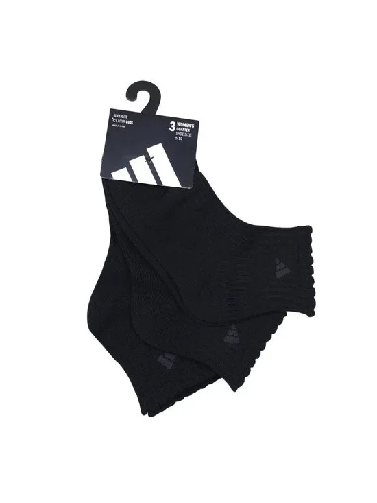 Adidas Womens Superlite Climacool Quarter Socks 3-Pack Lightweight Black