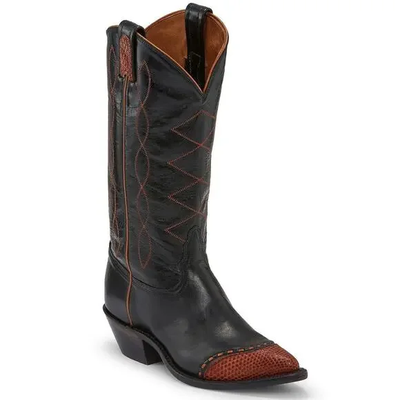 NEW Tony Lama Emilia Black Western Boot Snip Toe Leather‎ Cowgirl Cowboy Classic