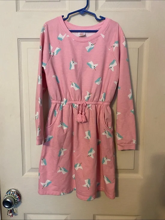 wonder nation Pink Unicorn Print Long Sleeve Sleep Dress