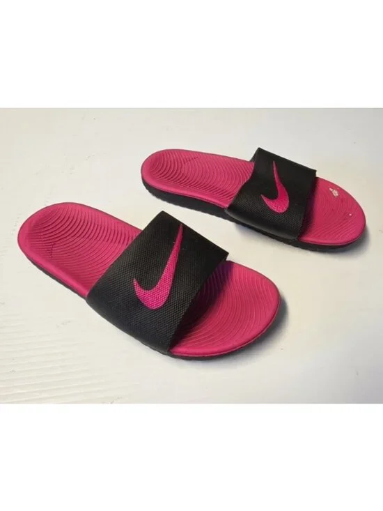 Kids Youth Nike Kawa Slides Size 6Y Black & Pink