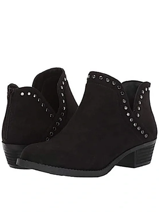 CARLOS SANTANA STUD DETAIL BLACK BOOTIES