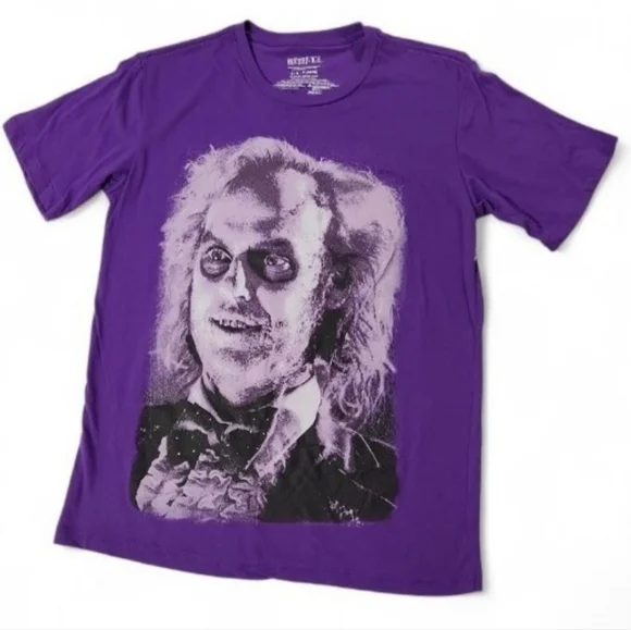 Beetlejuice Adult Purple Graphic T-Shirt S(34-36)