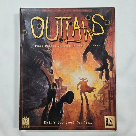 VTG Outlaws PC Big Box Game CIB LucasArts 1997 Windows 95 Western FPS Complete
