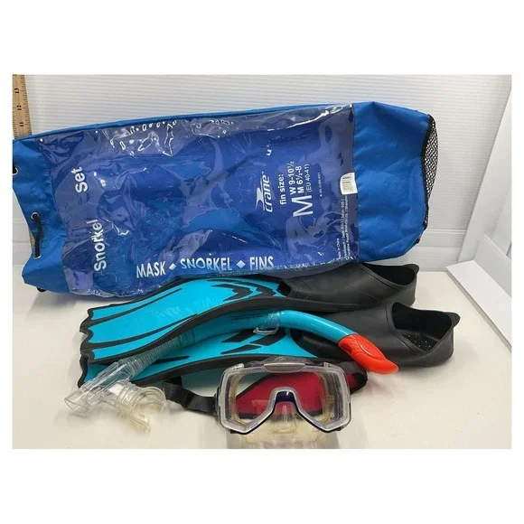 Crane Snorkel Set Mask Snorkel Fins Size‎ M
