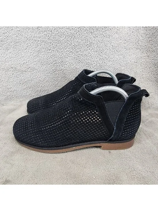 Bearpaw Shoes Womens Size 8 Black Suede Holland Chelsea Ankle Booties *Read*
