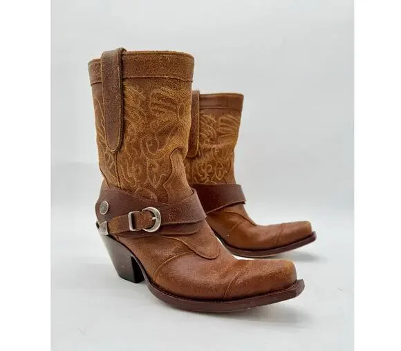Old Gringo Boots Womens 6.5 B Brown Leather Embroidered Harness Western Cowgirl