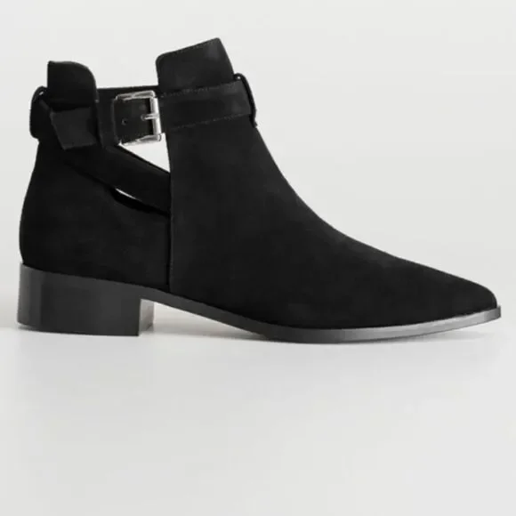 ZARA TRAFALUC ADJUSTABLE BUCKLE CLOSURE ANKLE BOOT