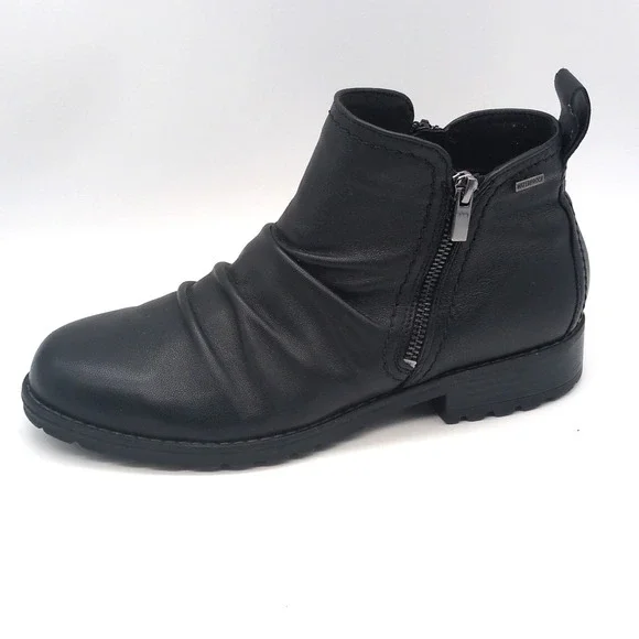 Clarks Shoes Womens Black 9.5 Leather‎ Ankle Boots Dual Zip Comfort Chic 22862