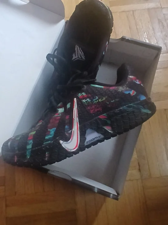 JA 3 KC Nike Kids Black Sneakers with Multi-Color Knit Accents