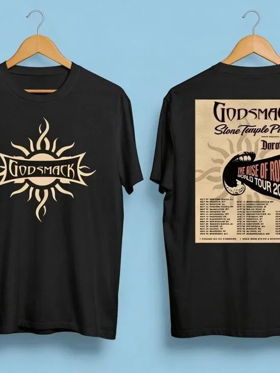Godsmack The Rise Of Rock World Tour 2026 Schedule Two Sided Unisex T-Shirt