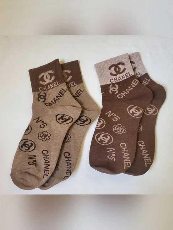 2 Pairs Ankle Socks Fits 6-8