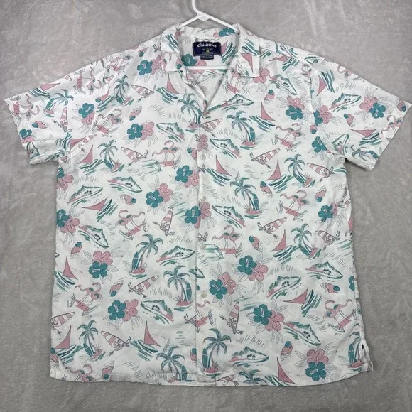 Chubbies Shirt Mens XXL Hawaiian Floral Tropical Short Sleeve Button Up Rayon