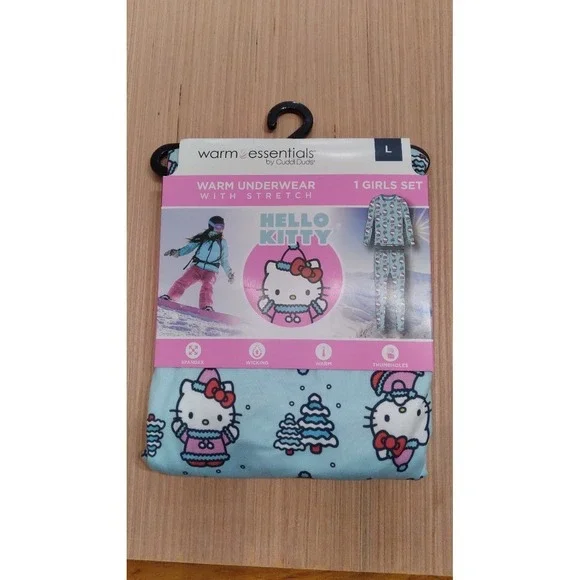 Hello Kitty Cuddl Duds Warm Essentials Warm Underwear With Stretch Size Large
