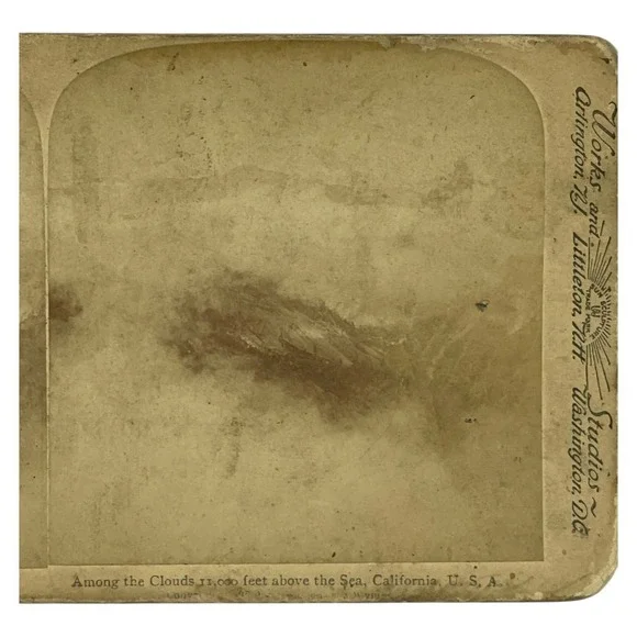 Underwood & Underwood Stereoview Among‎ the Clouds 11000 Ft California Antique