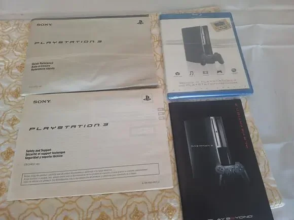 Sony PlayStation 3 PS3 CECHE01 Manuals + Sealed Welcome PS Network Blu-ray Disc