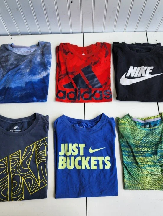 Lot Of 6 Boys Youth Athletic Tee Adidas Reel Legen Nike Short Sleeve Shirts M/ L