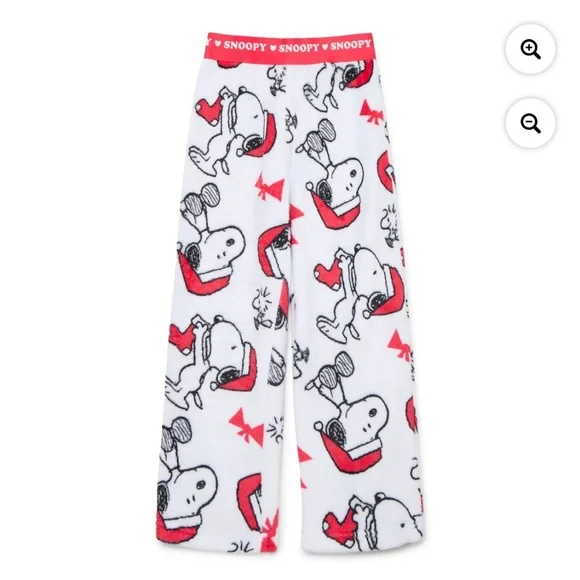 Peanuts Snoopy Girls Plush Pajama Pants Size Small (6-6X) NWT