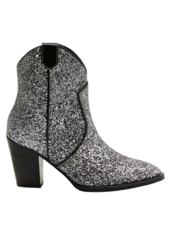 Idyllwind Miranda Lambert Stop and Stare Booties Silver Glitter Size 7
