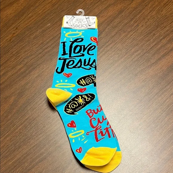 I Love Jesus But I‎ Cuss A Little Socks, new