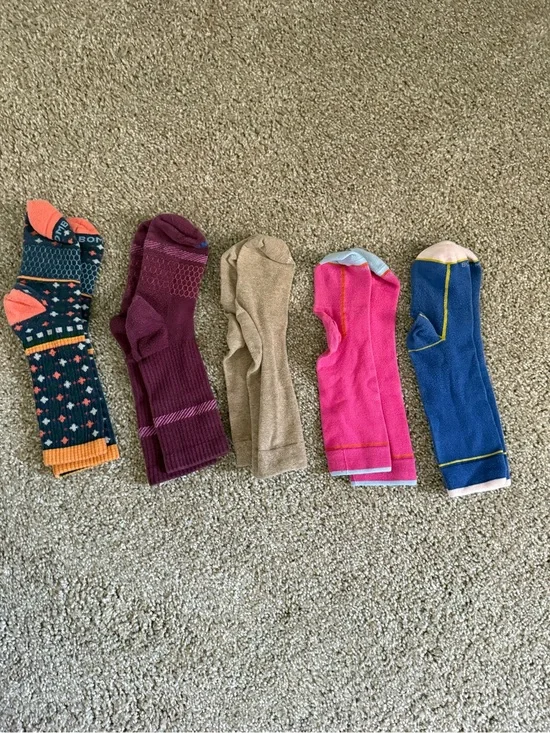 Women’s Assorted Bombas Crew Socks Pack - Blue, Pink, Tan, Burgundy, Patterned