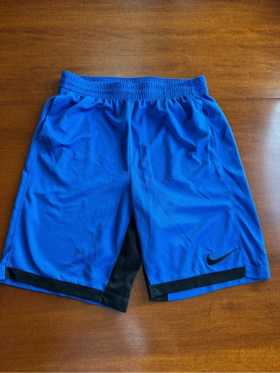 Nike Bright Blue Kids' Athletic Shorts with Black Trim