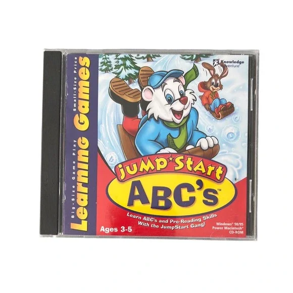 JumpStart ABCs Learning Games PC Mac CD-ROM 1999 Knowledge Adventure Vintage