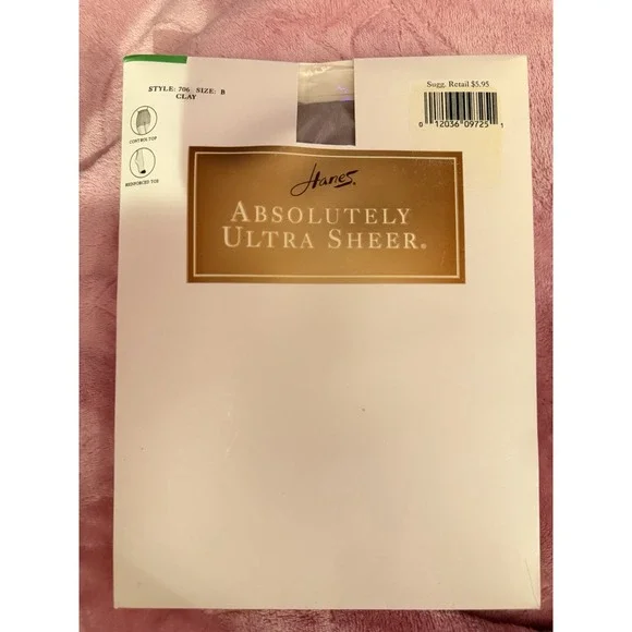 NOS Hanes Absolutely Ultra Sheer Pantyhose Control Top Style 706 Size B ‎ Clay