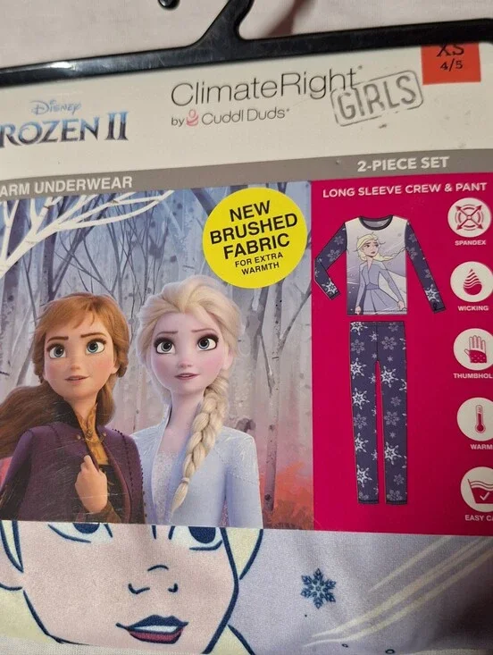 Disney Frozen II Girls Thermal Set - Purple, White