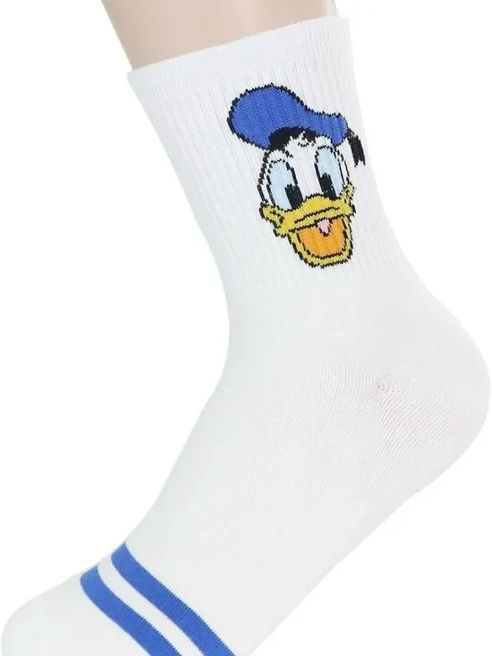 New White Donald Duck Crew Socks - Women