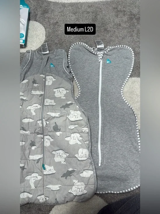 Grey Love To Dream Baby Sleep Sack Swaddle - Soft Zippered Kids Pajamas