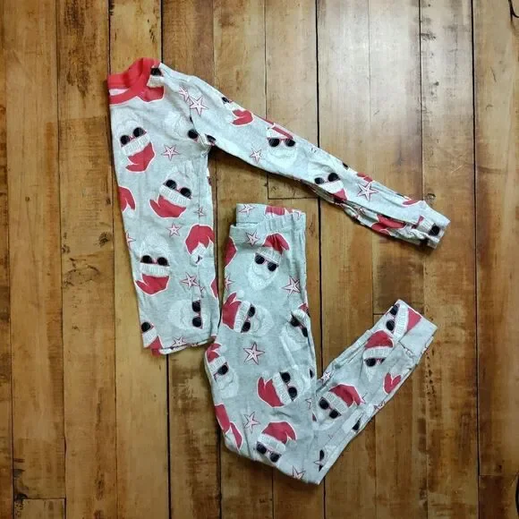 Place size 8 Christmas pajamas set Santa cotton unisex holiday red gray