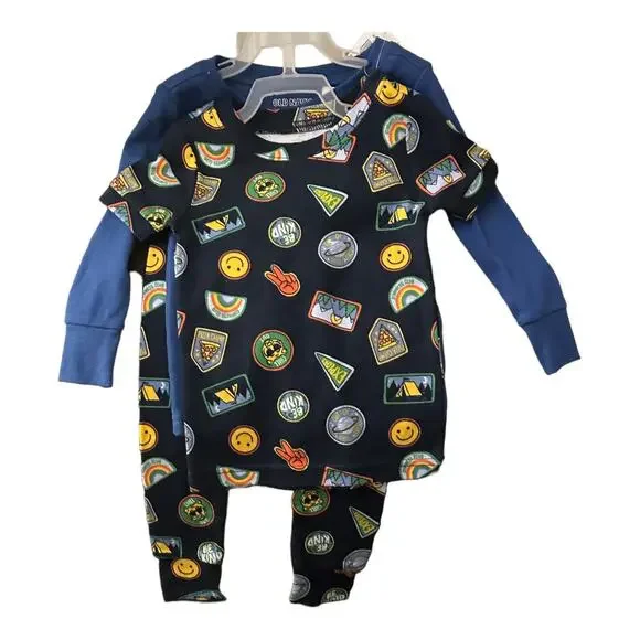 Old Navy 3-Piece Graphic Adventure Is Calling Pajama Set Blue 18-24 Months New