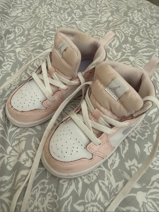 Nike Kids Pink and White High-Top Sneakers