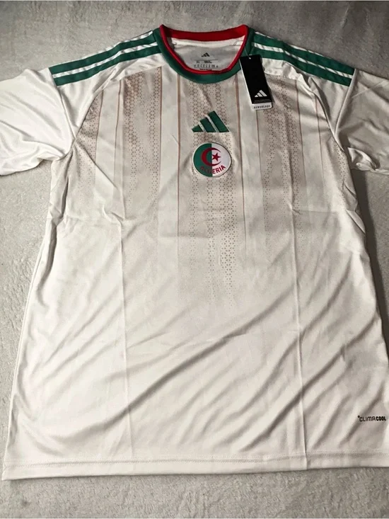 adidas Algeria National Team Soccer Jersey Shirt - White Green Red Size XL